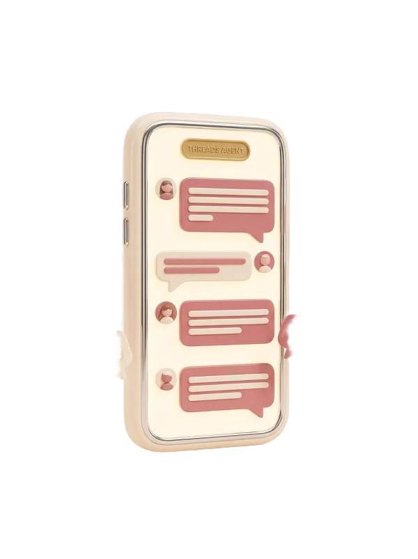 Illustration of a phone running a Threads agent